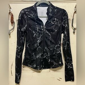 BuffBunny Black and White Marble Quarter Zip Top (NWOT)